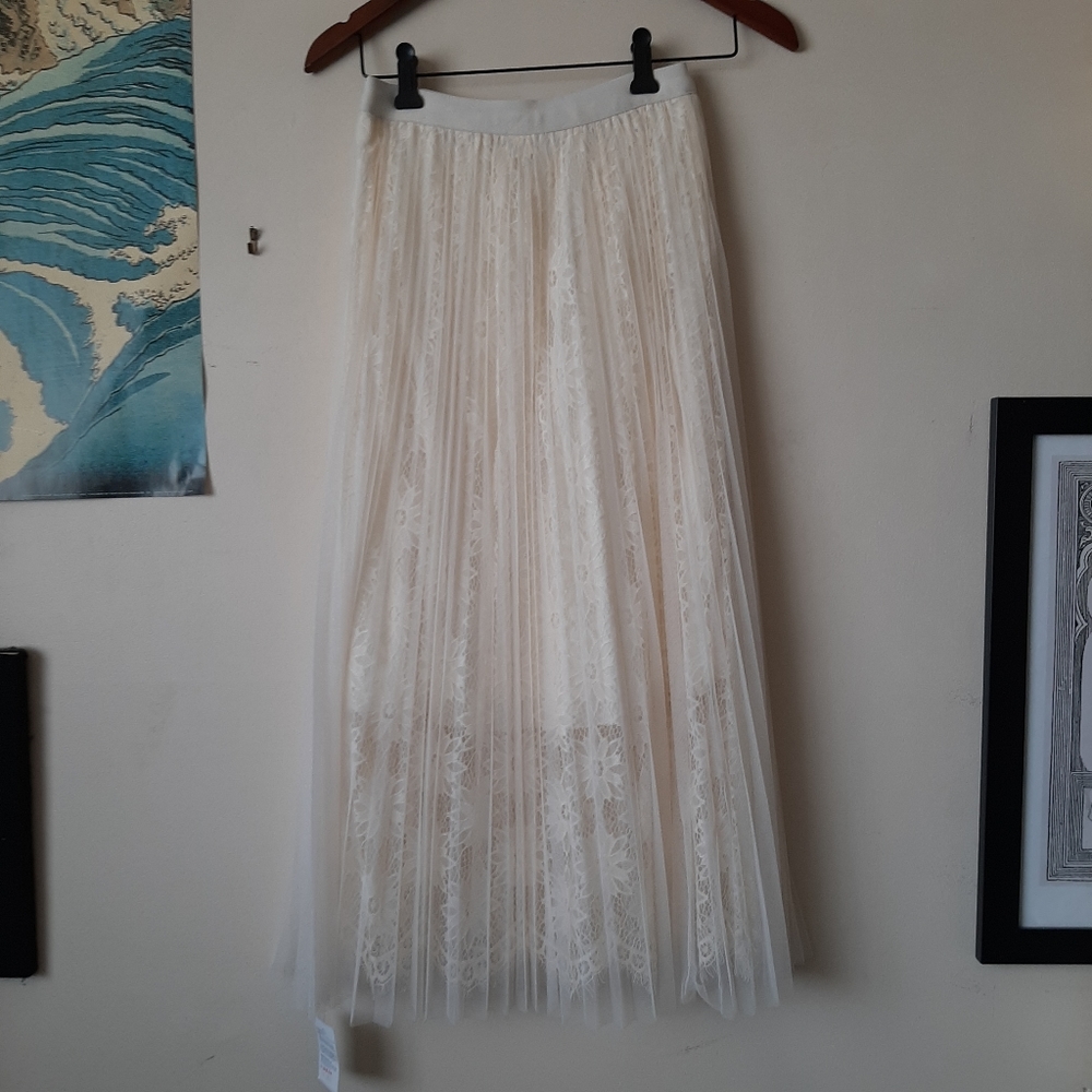 Pleated Lace Skirt